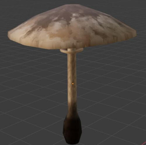 Low poly parasol mushroom